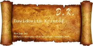 Davidovits Kristóf névjegykártya